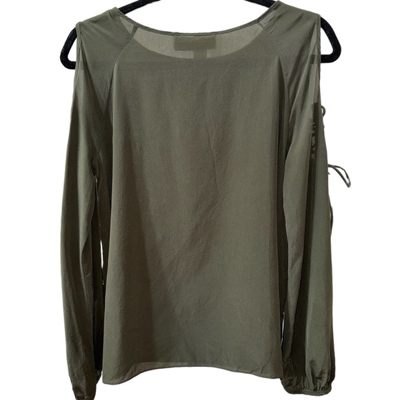 AMANDA UPRICHARD Gibson Long Braided Cut Out Sleeve Blouse Top Size S - Picture 2 of 5